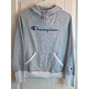Vintage Champion Men’s Classic Athletic Pullover Hoodie Retro Gray - Size Small